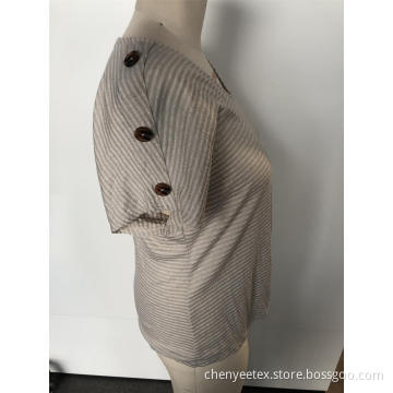 Pinstripe women's short sleeves